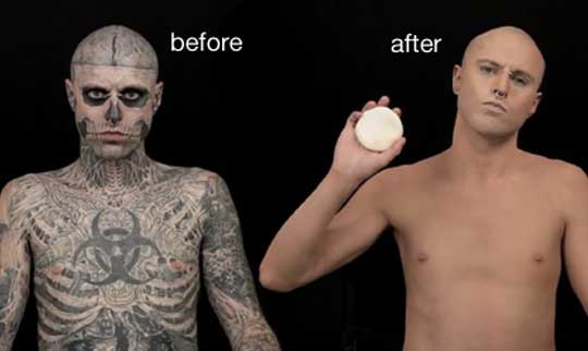 Rico Genest also known as Zombie Boy is the famous man with a skull head 