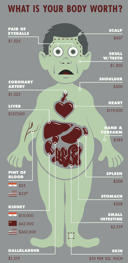 Ever Wonder How Much Body Parts Cost on the Black Market?