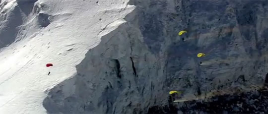 Speed Flying from the Mont Blanc Mountain
