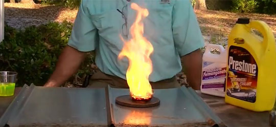 Fire From Anti-Freeze? Cool Experiment
