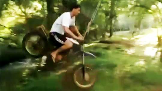 Motorcycle Rope Swing = Fun for Days