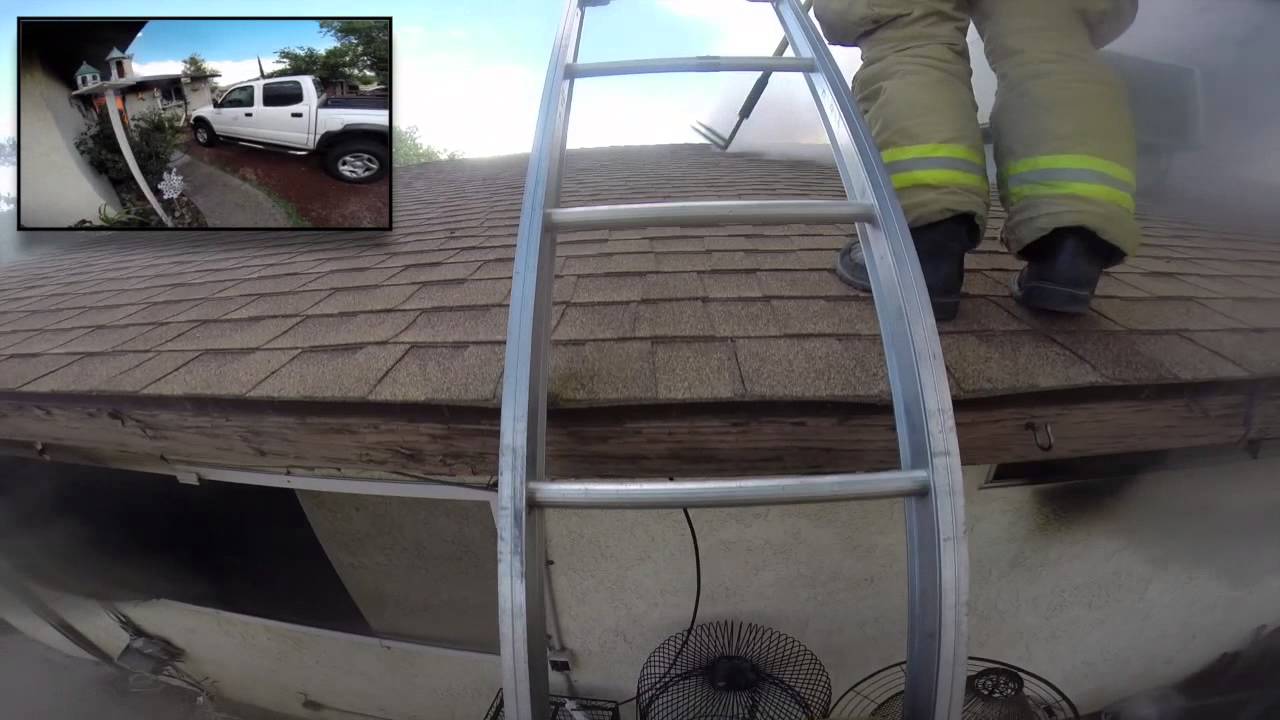 First person view of a firefighter fighting fire is so intense