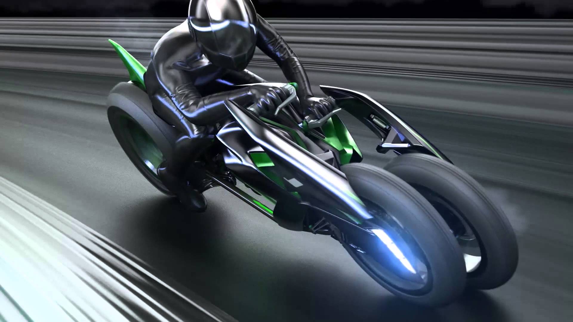 When TRON Light Cycle Meets 3-Wheeled Electric Motorcycle, You Get the Kawasaki J