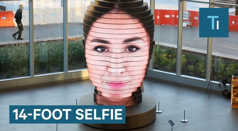 14-Foot Sculpture Displays Larger-Than-Life Selfies