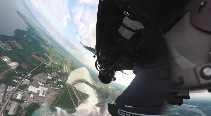 F-16 uses a motion stabilizing cockpit camera